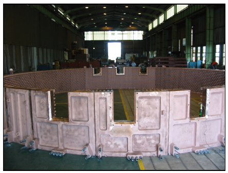A test assembley of the elements fitting together before shipping to site for installation.